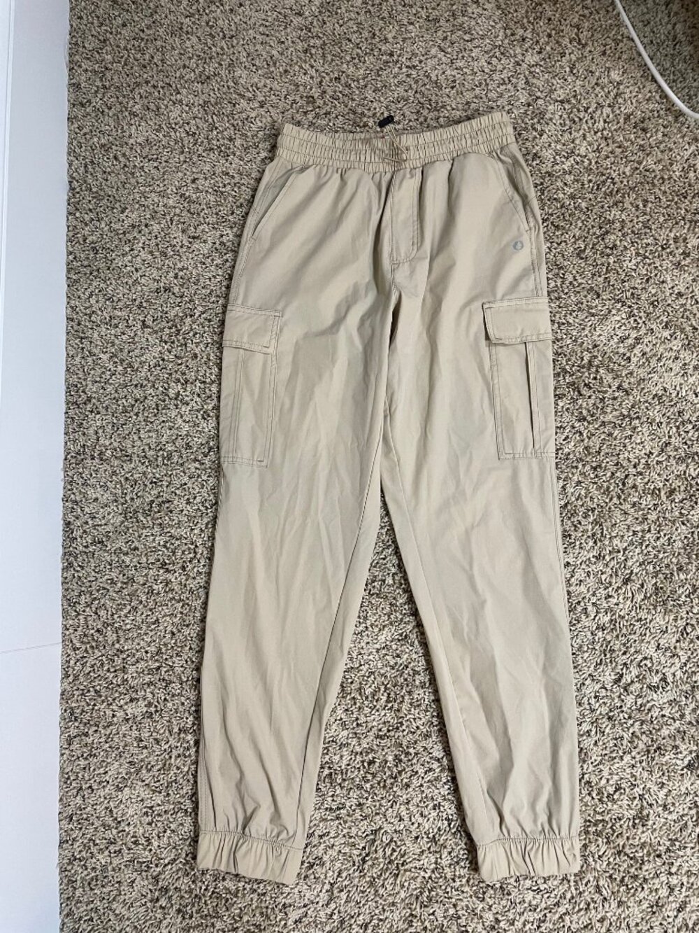The American Outdoorsman Women’s light tan Cargo Pants Elastic Waist Draws, Sz S